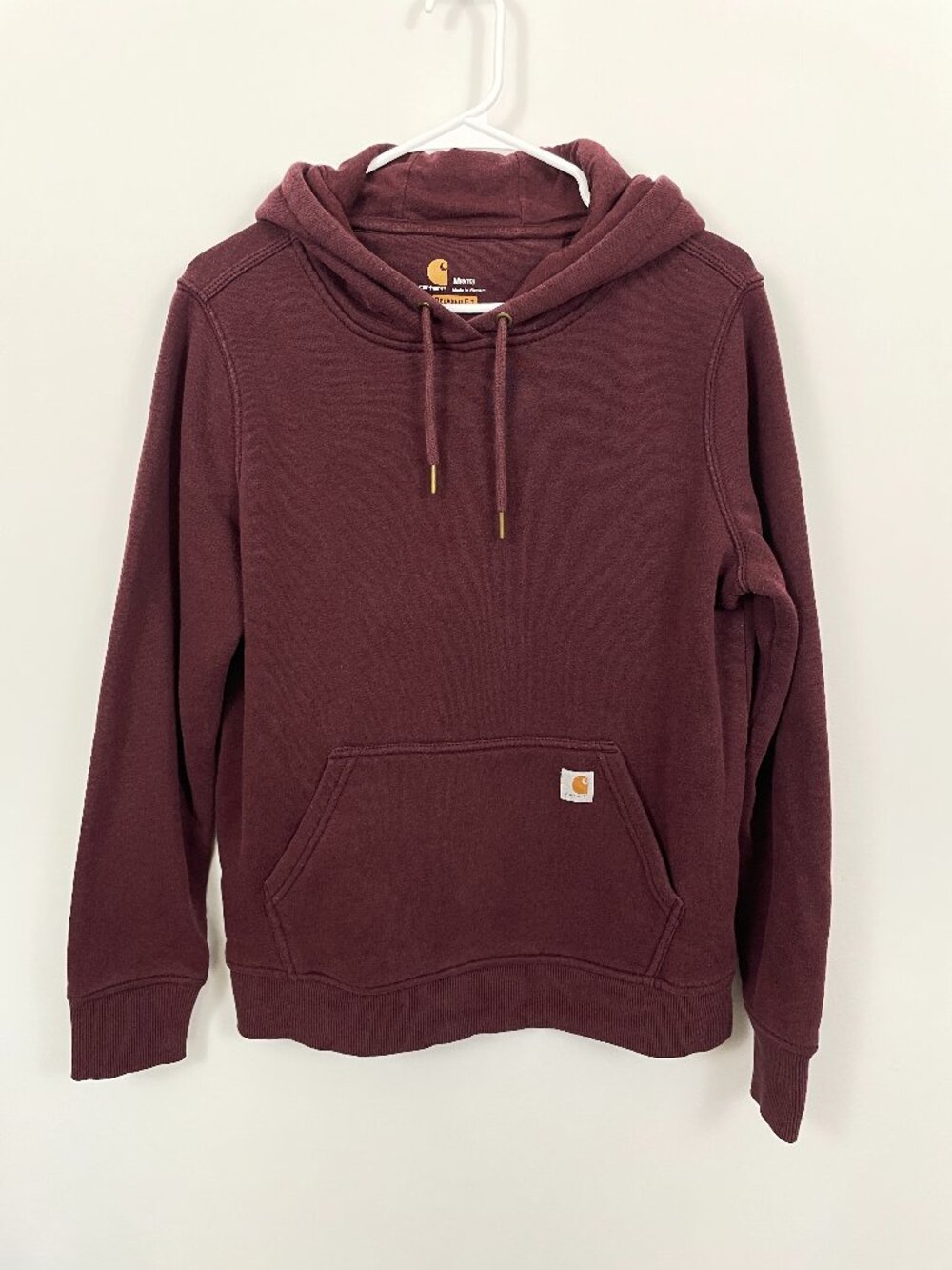Women's Carhartt Clarksburg Pullover Hooded Sweatshirt 102790 Wine Red Size: M
